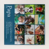 パパ,パパ,パパ,父の定義12フォトブルー ジグソーパズル (横)