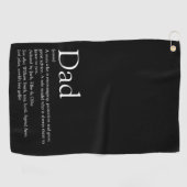 パパ，パパ，父の定義ブラック&ホワイト ゴルフタオル (横)