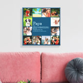 パパ，パパ，父の定義12フォトブルー キャンバスプリント (インサイチュ (リビング))
