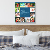 パパ，パパ，父の定義12フォトブルー キャンバスプリント (インサイチュ (寝室))