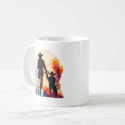 パパ、ヒーロー、ソバー。水の色カウボーイ、汚い贈り物 コーヒーマグカップ (正面左)