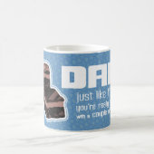 パパ「ファッジのように」おもしろいブルーマグ コーヒーマグカップ (中央)