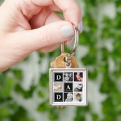 パパ ブラック カスタム フォト コラージュ キーホルダー (手)