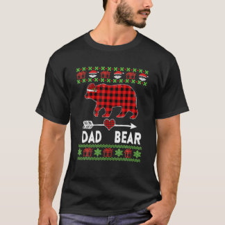 パパ ベア サンタ 赤格子柄 ファミリーパジャマ Tシャツ