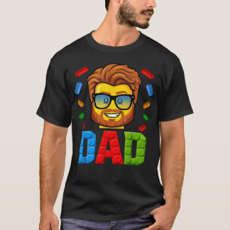 パパ・マスター・ビルダー・ビルディング・ブリック・ブロック・ファーザーズ Tシャツ