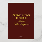 パパ、ママへ クリスマスおめでとう ゴールド 箔シーズンカード (裏面)