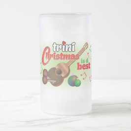パパ/ママ(または名前)と愛トリニのクリスマス フロストグラスビールジョッキ