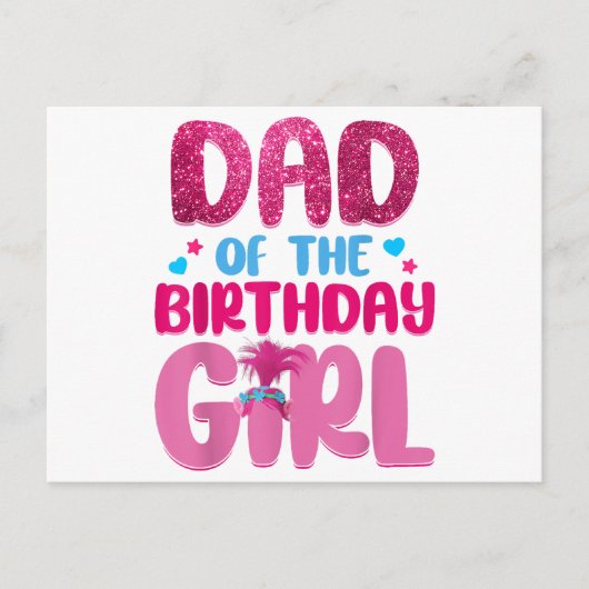 パパ・ママ・誕生日ガール・家族お揃い ポストカード (正面)