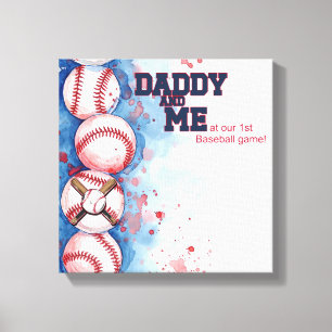 パパ&ミーベースボールキャンバスアート キャンバスプリント