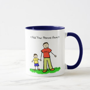 パパ&ミー小さな男の子のマグ(名前をカスタムする) マグカップ