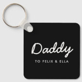 パパ | モダン Black Kids Names (黒人の子父の) キーホルダー (正面)