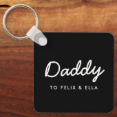 パパ | モダン Black Kids Names (黒人の子父の) キーホルダー (正面)