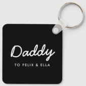 パパ | モダン Black Kids Names (黒人の子父の) キーホルダー (裏面)