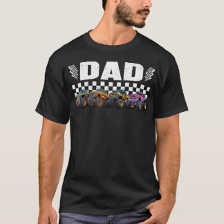 パパ レトロ モンスタートラック ファミリークルー 誕生日 Tシャツ