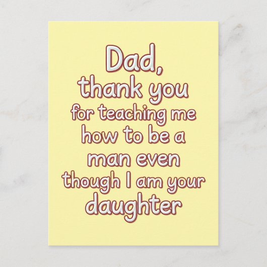 パパ 一人前の男になる方法を教えてくれてありがとう ポストカード (正面)