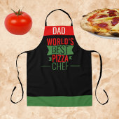 パパ – 世界のピザシェフ最高の – 赤い黒の緑 エプロン