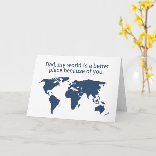 パパ、世界はあなたのおかげでより良い場所になっている カード (黄色い花)