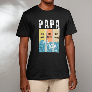 パパ 伝説の男 神話の英雄 レトロ パパ お父さん Tシャツ