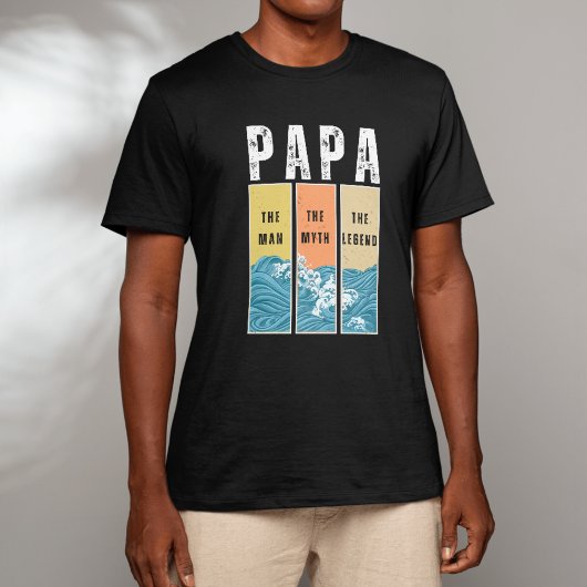 パパ 伝説の男 神話の英雄 レトロ パパ お父さん Tシャツ