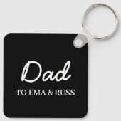 パパ | 名入れ ブラック キッズ ネーム キーチェーン (裏面)