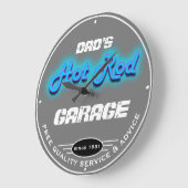 パパ/名前を問わないガレージ・グレー・ネフェイクオンルック ラージ壁時計 (傾斜)