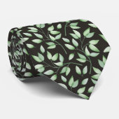 パパ、夫のための準正装のギフトの緑の葉 ネクタイ (ロール)