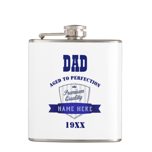 パパ – 年生まれ誕生日ギフト – 完璧に熟成 フラスク (正面)