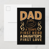 パパ – 息子のファーストヒーロー、娘のファーストラブ ポストカード (正面/裏面)