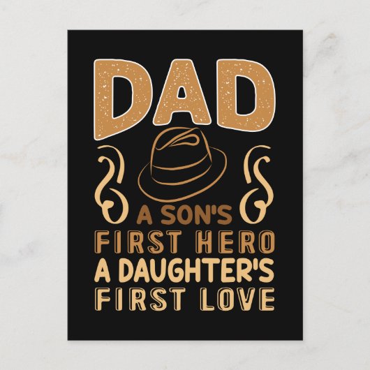 パパ – 息子のファーストヒーロー、娘のファーストラブ ポストカード (正面)