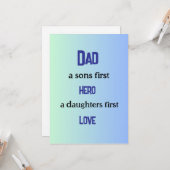 パパ、息子の最初のヒーロー、娘の最初の愛 カード (正面/裏面インサイチュ)