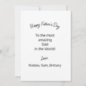 パパ、息子の最初のヒーロー、娘の最初の愛 カード (裏面)