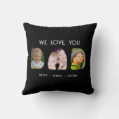 パパ – 愛してる!写真と名前でパーソナライズ クッション (裏面)