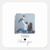 パパ、愛してる」写真シール – 父の日 スクエアシール (正面)