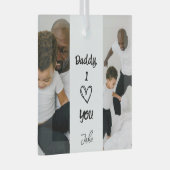 パパ、愛してる | 写真パーソナライズされたオーナメント ガラスオーナメント (正面右)