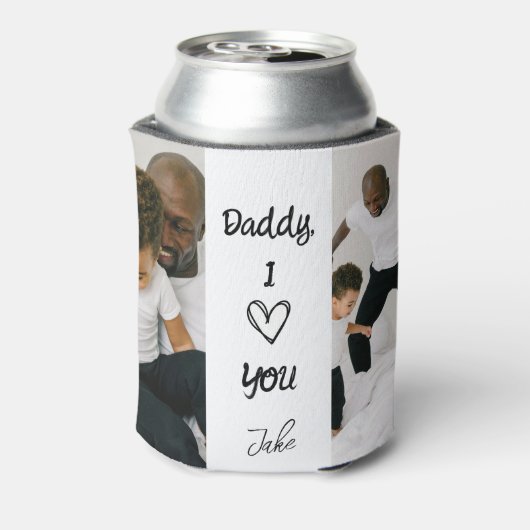 パパ、愛してる | 写真パーソナライズされたクーラーボックス 缶クーラー (缶裏面)