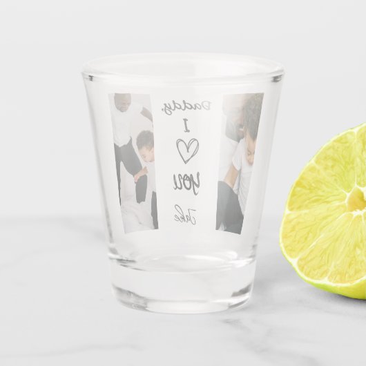 パパ、愛してる | 写真パーソナライズされたショットガラス ショットグラス (裏面)