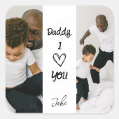 パパ、愛してる | 写真パーソナライズされたシール スクエアシール (正面)