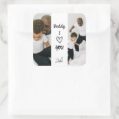 パパ、愛してる | 写真パーソナライズされたシール スクエアシール (バッグ)