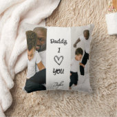 パパ、愛してる | 写真パーソナライズされた枕 クッション (ブランケット)
