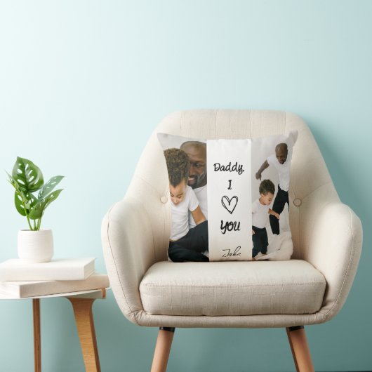 パパ、愛してる | 写真パーソナライズされた枕 クッション (椅子)