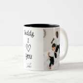 パパ、愛してる | 写真パーソナライズされた黒マグカップ ツートーンマグカップ (正面右)