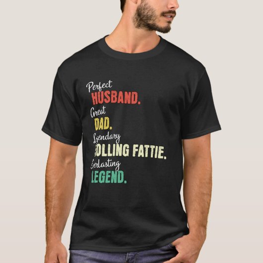 パパ 旦那 転がる 太ったパパ Tシャツ (正面)