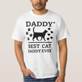 パパ - 最高の猫パパ 黒 テキスト！ Tシャツ