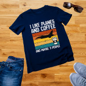 パパ 楽しい 誕生日 お祝い 航空機 コーヒー 3人 Tシャツ
