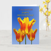 パパ、母の日のカード、太陽の光でいっぱいのチューリップ カード (黄色い花)