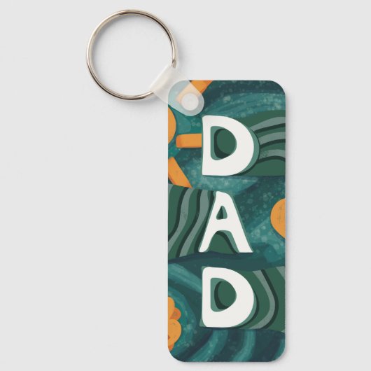 パパ - 父の日感謝デー グリーン キーホルダー (正面)