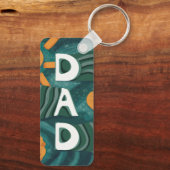 パパ - 父の日感謝デー グリーン キーホルダー (裏面)