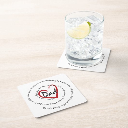 パパ – 父の日 スクエアペーパーコースター (インサイチュ)