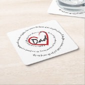 パパ – 父の日 スクエアペーパーコースター (アングル)