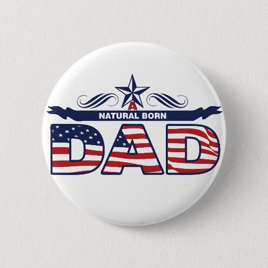 パパ、父、自然な生まれるパパ 缶バッジ (正面)